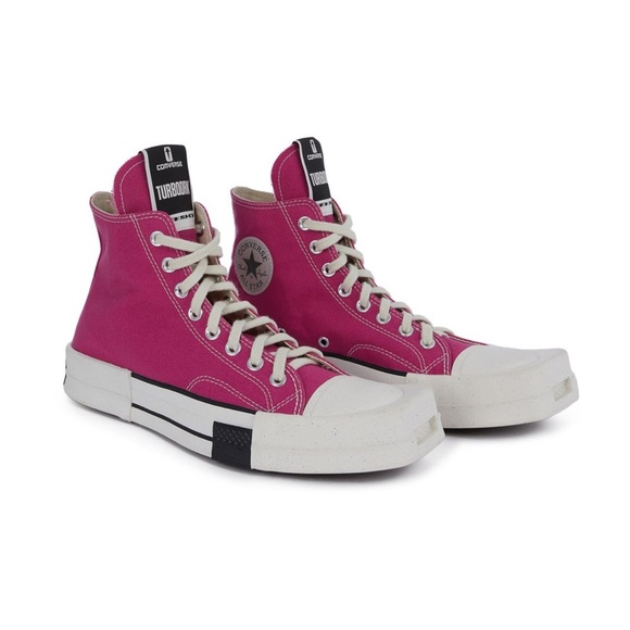 CONVERSE X RICK OWENS sneakers DRKSHDW TURBODRK high top pink Womens Size 7 Box - Picture 1 of 15